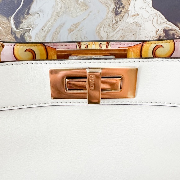 New! FENDI x VERSACE Medium Peekaboo ISEEU Vitello Nappa Fendace BaroqueSatchel - Picture 9 of 16